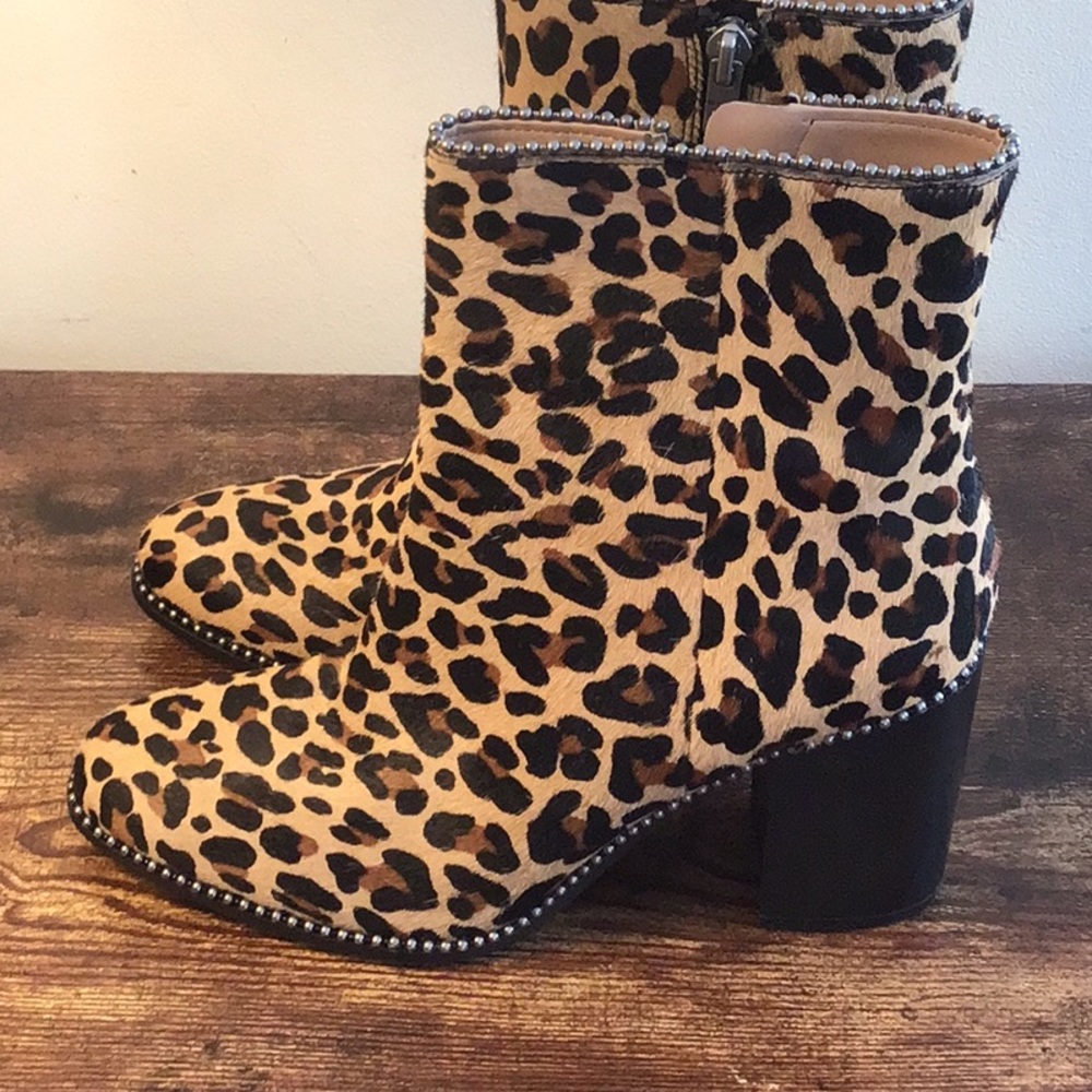 COACH dyed calf fur booties. Worn only once.